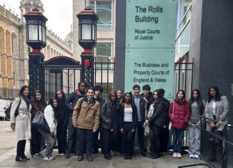 students outside Rolls Building
